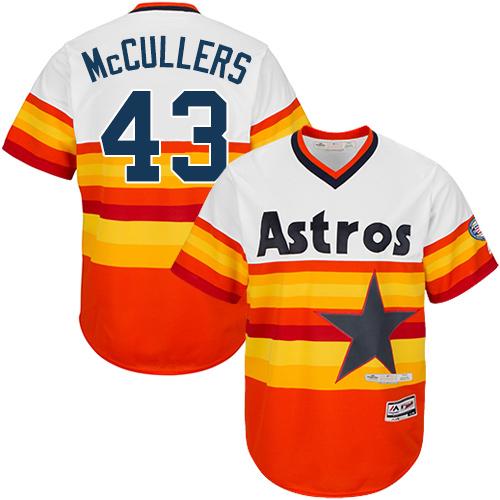 Astros #43 Lance McCullers White/Orange Flexbase Authentic Collection Cooperstown Stitched MLB Jersey - Click Image to Close